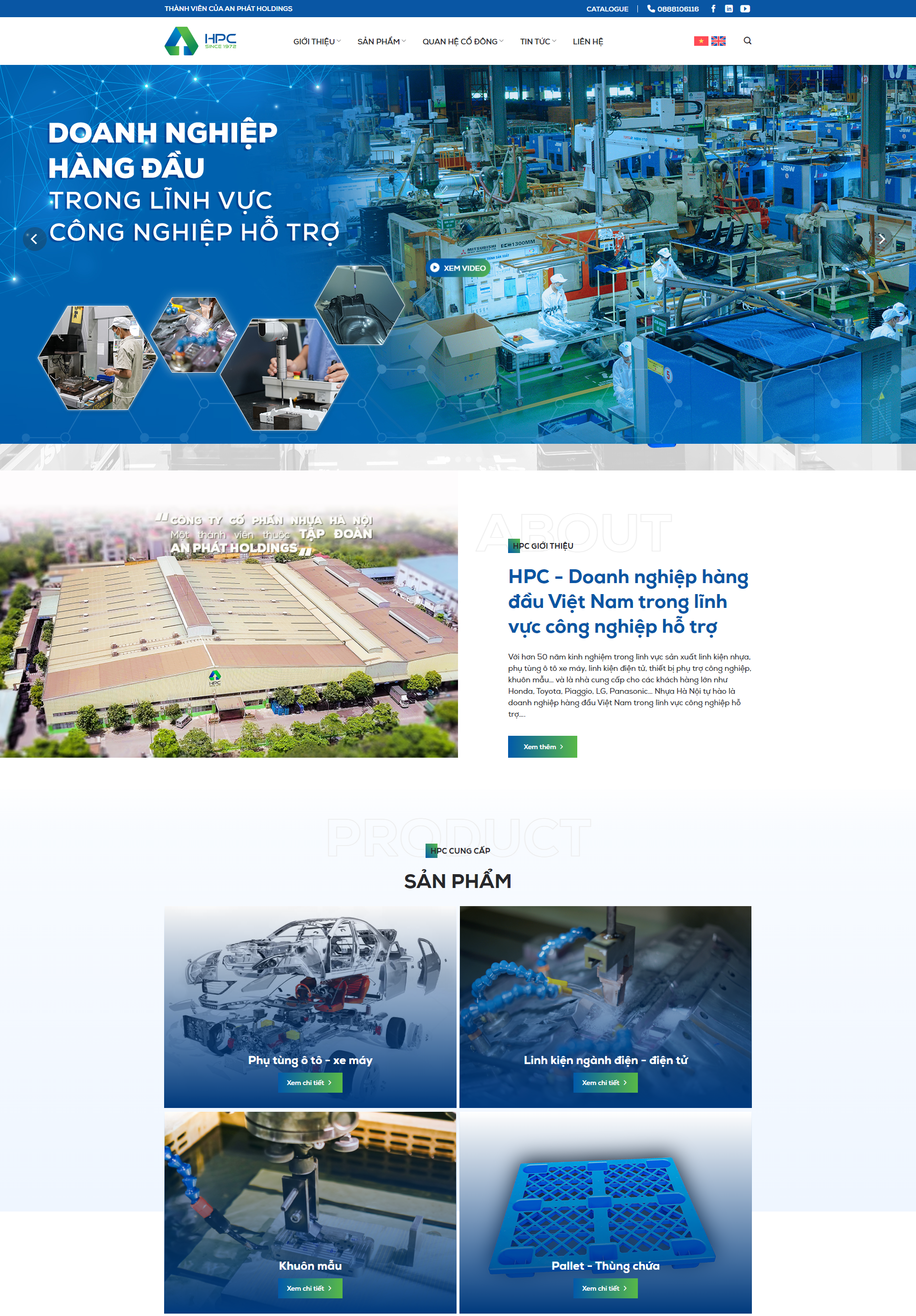 Mẫu website công ty sản xuất nhựa HPC